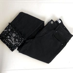 NWOT Loft cropped jeans with silver embroider hem